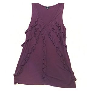 Purple ruffled express tank